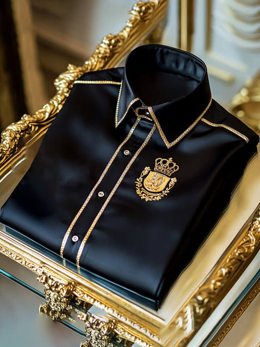 Męska biznesowa luksusowa koszula z długim rękawem w stylu biznesowym