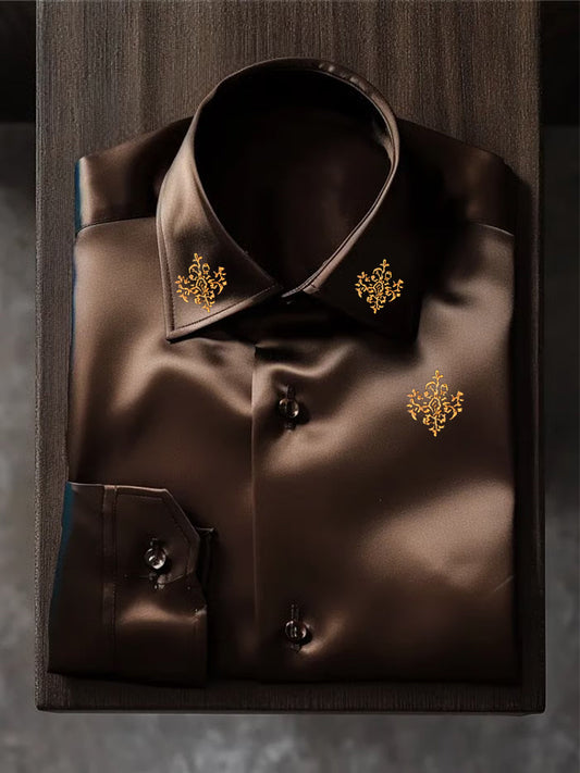 Męska biznesowa luksusowa koszula z długim rękawem w stylu biznesowym