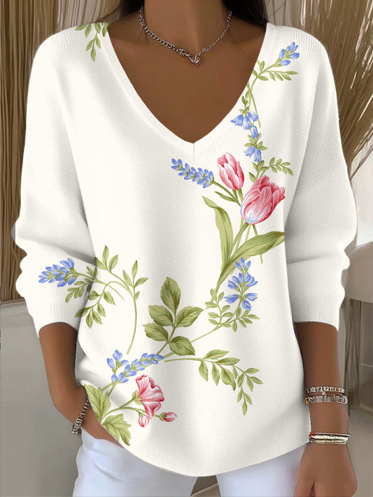 Damska koszulka z dekoltem w szpic w stylu vintage