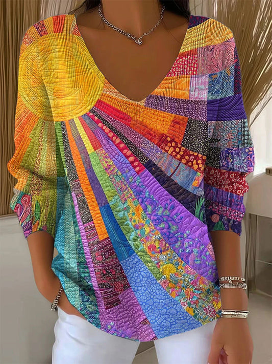 Damska koszulka z motywem kwiatowym w stylu vintage