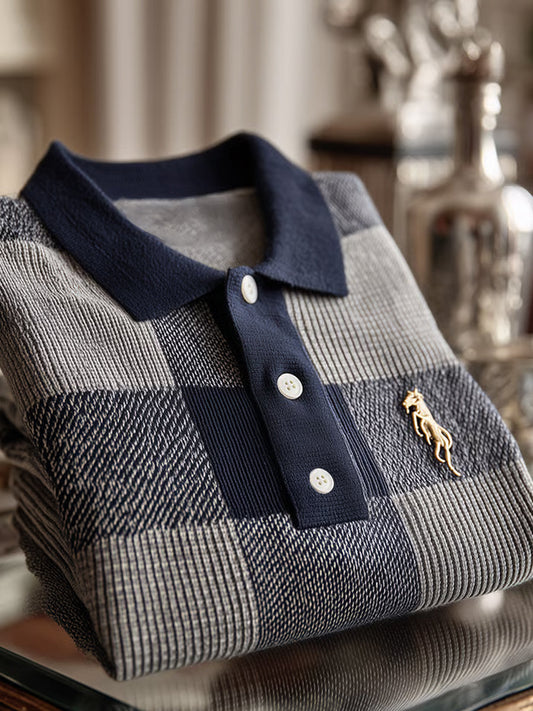 Męska koszulka polo z krótkim rękawem Retro Business Art Print Casual Comfort z dzianiny