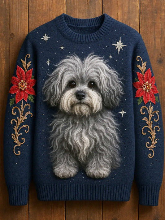 Wygodny sweter na co dzień dla kobiet w stylu vintage z nadrukiem zwierząt