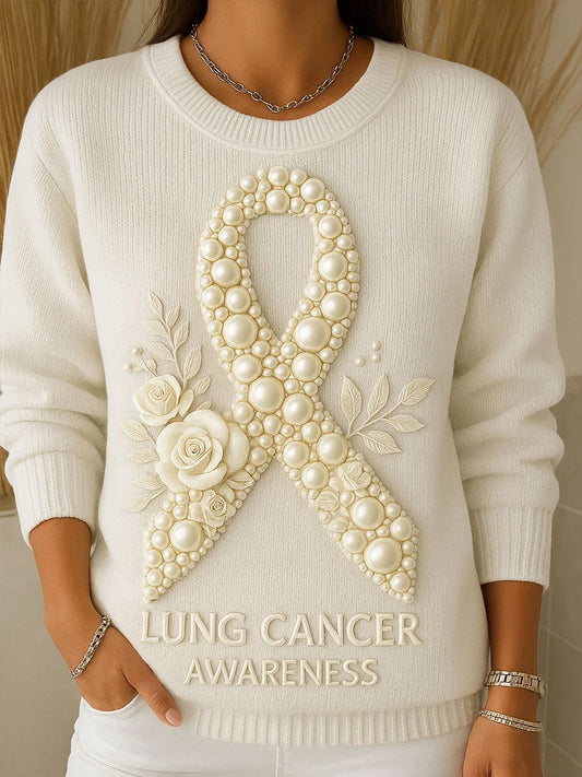 Wygodny sweter codzienny damski w stylu vintage z nadrukiem na piersi