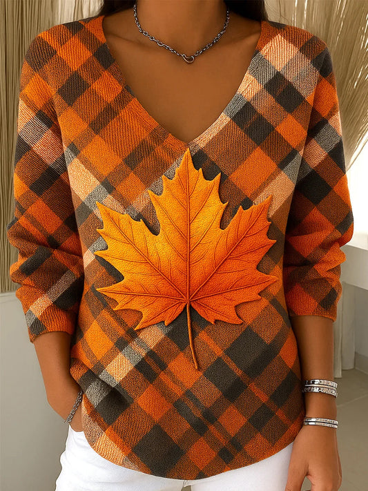 Damski Retro Print Wygodny Casual Top