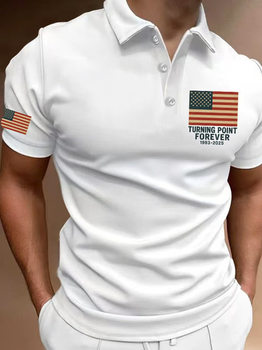 Męska bluza w stylu vintage Charlie Kirk z amerykańską flagą