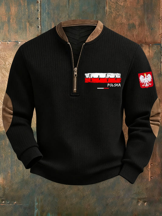 Polski Vintage Biały Orzeł Casual Bluza