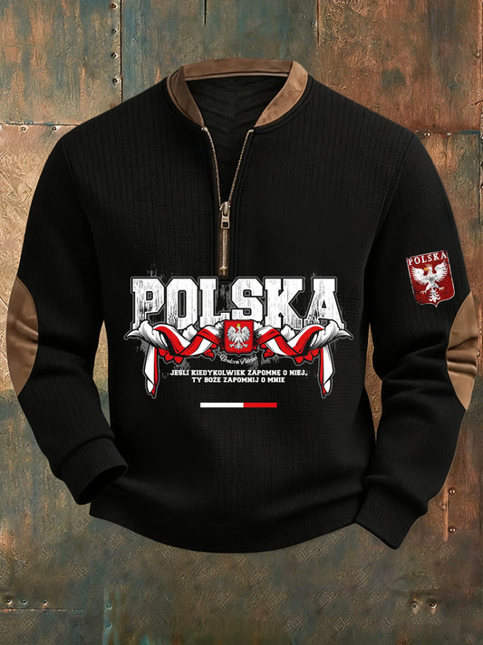Polski Vintage Biały Orzeł Casual Bluza