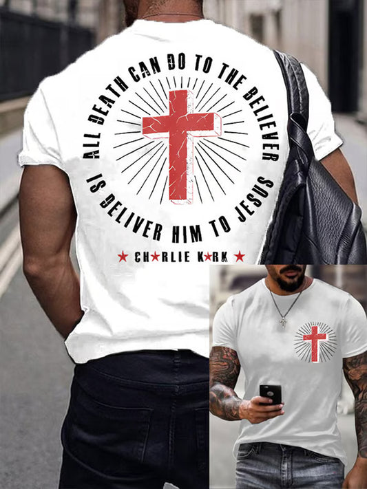 Męska koszulka pamiątkowa Charlie Kirk Turning Point USA Trump