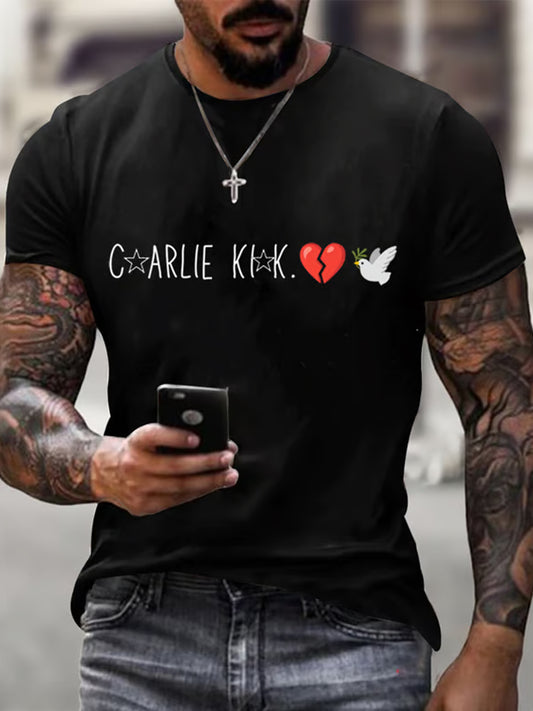 Męska koszulka pamiątkowa Charlie Kirk Turning Point USA Trump