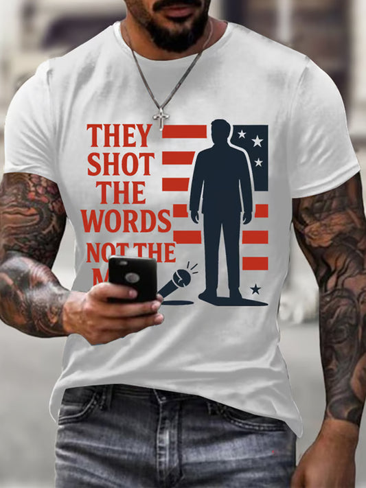 Męska koszulka pamiątkowa z nadrukiem w stylu vintage Charlie Kirk American Flag