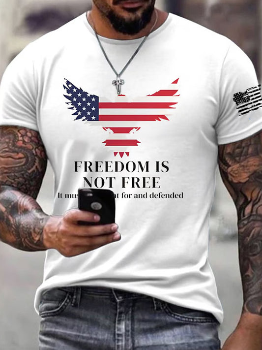 Męska koszulka pamiątkowa z nadrukiem w stylu vintage Charlie Kirk American Flag