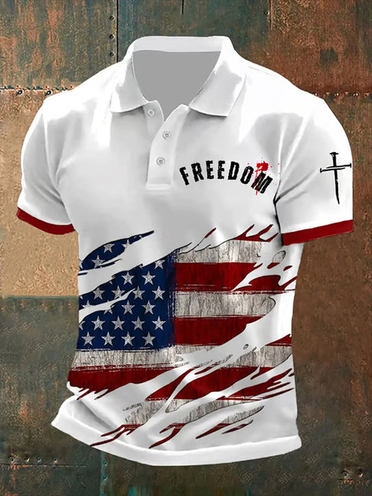 Męska bluza z nadrukiem „ Charlie Kirk ”z amerykańską flagą w stylu vintage
