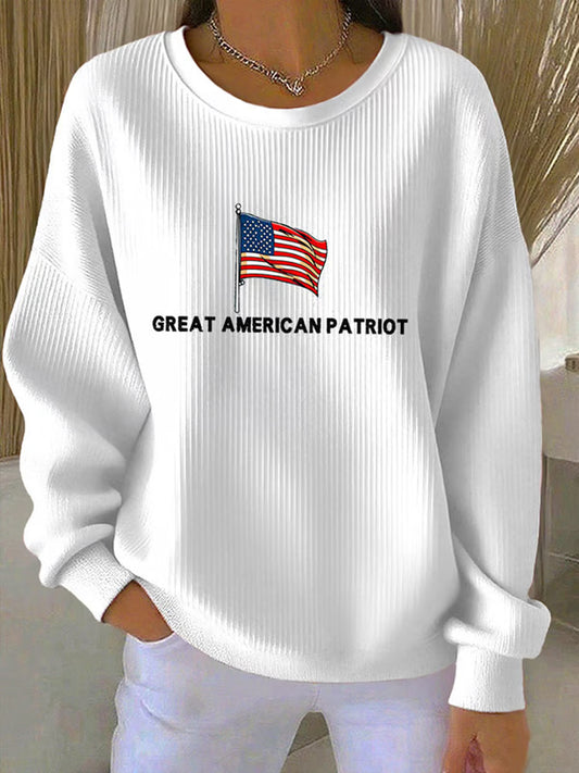 Damska wolność nie jest za darmo z nadrukiem amerykańskiej flagi swobodna bluza