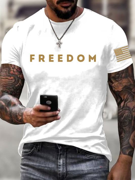 Męska koszulka z nadrukiem w stylu vintage Charlie Kirk z amerykańską flagą