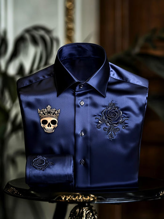 Męska biznesowa luksusowa koszula z długim rękawem w stylu biznesowym