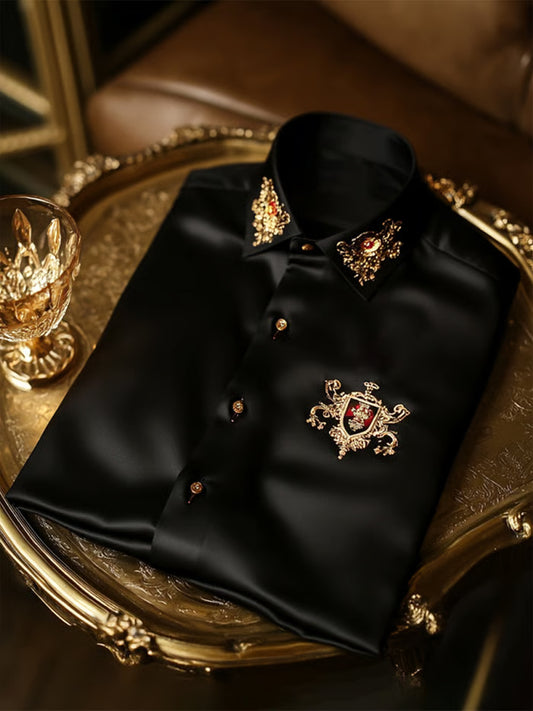 Męska biznesowa luksusowa koszula z długim rękawem w stylu biznesowym