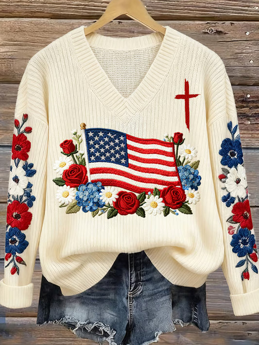 Damski sweter w stylu vintage Faith Print