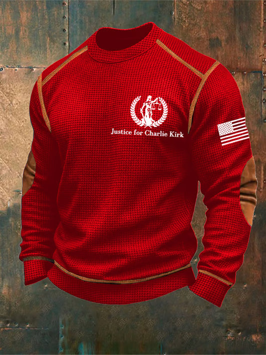 Męska pamiątkowa bluza z krótkim rękawem Charlie Kirk