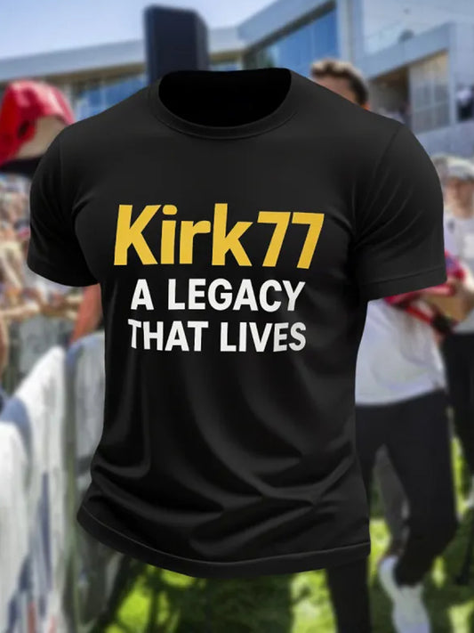 Męska koszulka pamiątkowa Charlie Kirk Turning Point USA Trump