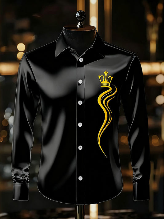 Męska biznesowa luksusowa koszula z długim rękawem w stylu biznesowym