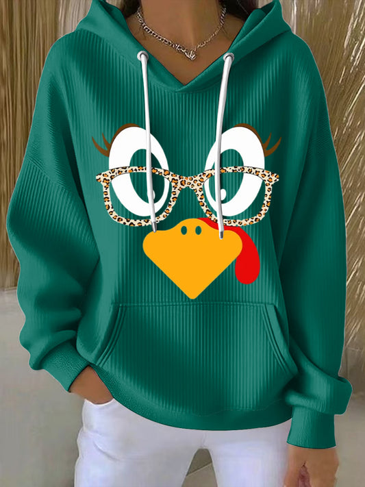 Damskie Vintage Święto Dziękczynienia Turcja Casual Bluza z kapturem