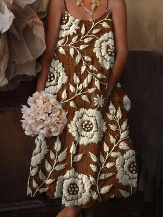 Damska sukienka w połowie rękawa z kieszonkowym dekoltem w szpic