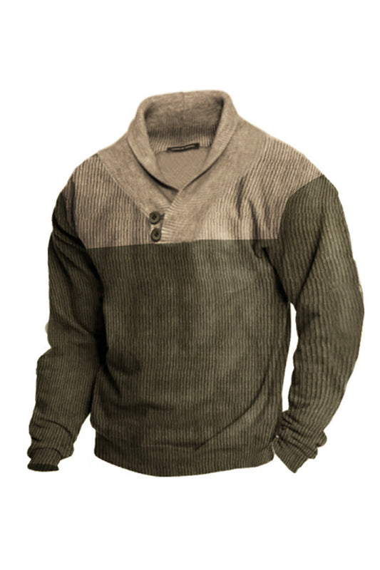 Męska bluza ze stójką na co dzień z długim rękawem