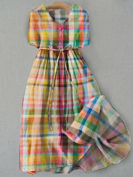 Retro boho kwiatowy nadruk vintage szykowny guzik z długim rękawem midi sukienka