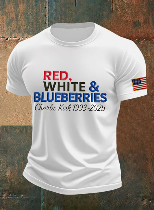 Męskie Vintage Freedom American Casual Pamiątkowy krótki rękaw