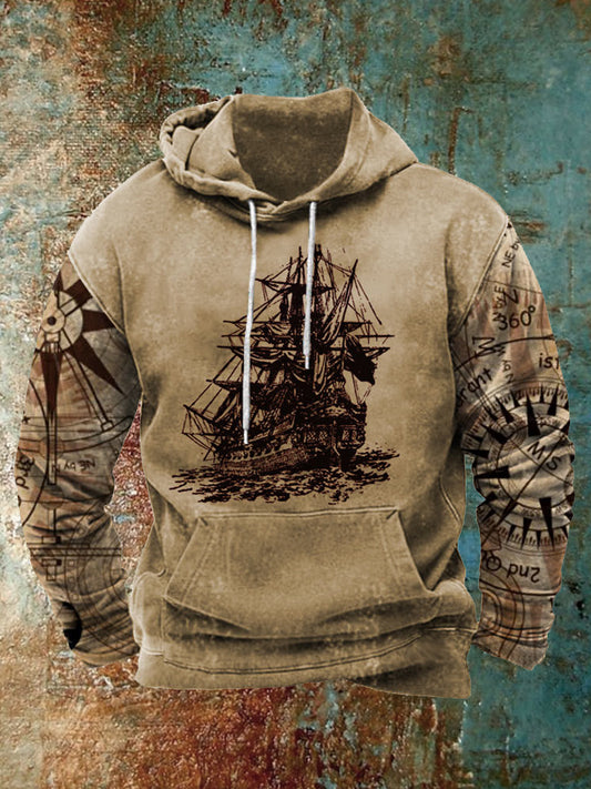 Męska koszulka z kapturem w stylu retro Western Print