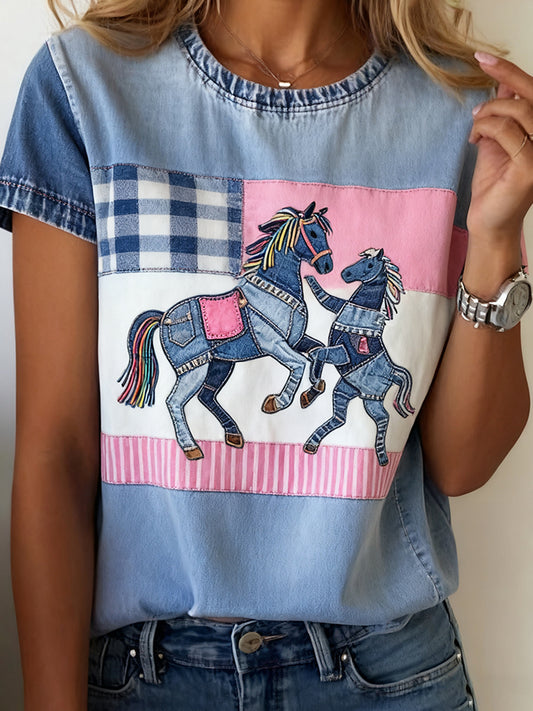 Wygodna koszulka damska Vintage Art Animal Print