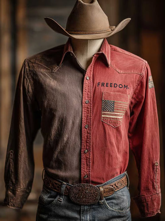 Męska koszula w stylu vintage „ Wolność nie jest darmowa ”R.I.P Charlie Kirk