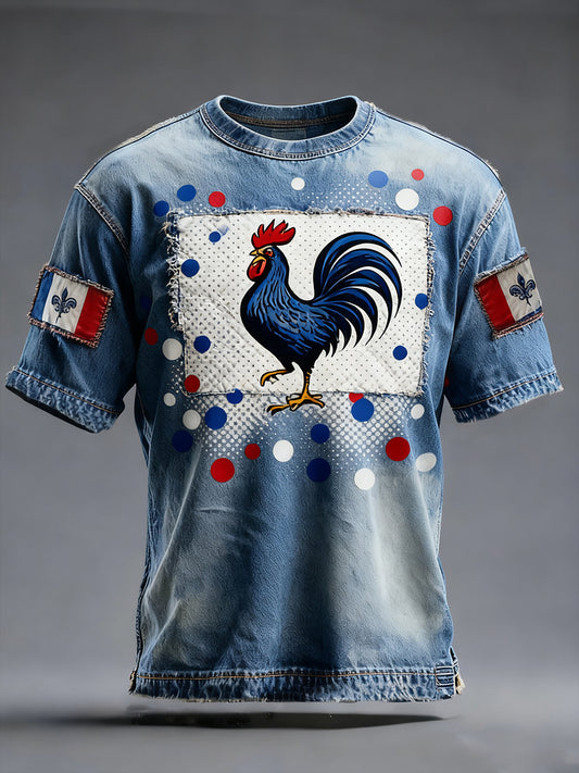 Męska francuska flaga Ricard Casual T-Shirt