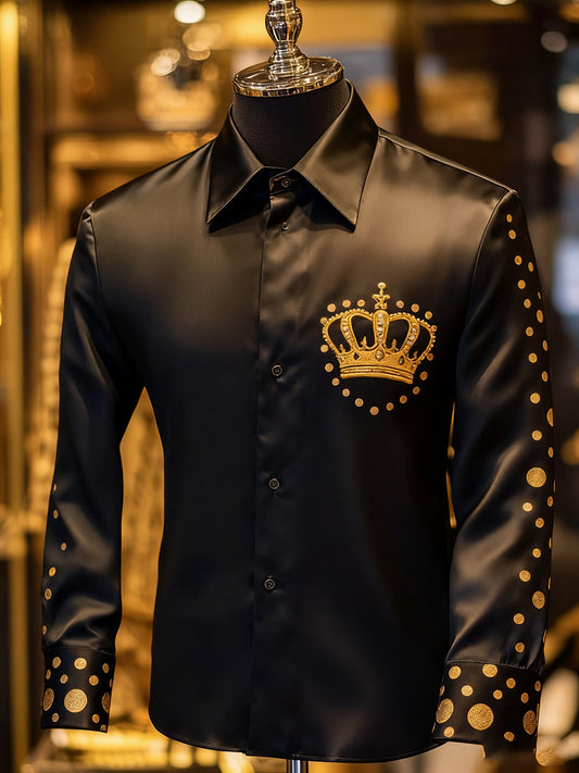 Męska biznesowa luksusowa koszula z długim rękawem w stylu biznesowym