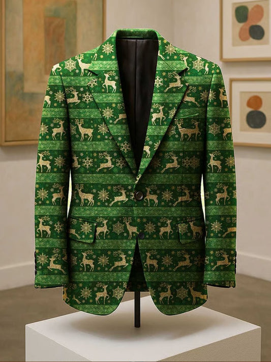 Męska kurtka w stylu retro biznes na Boże Narodzenie w stylu casual