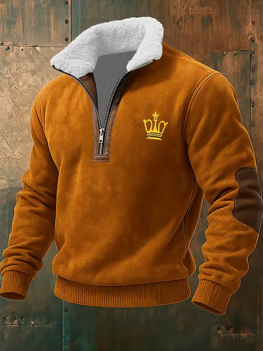 Męska retro biznesowa, na co dzień, pogrubiona bluza