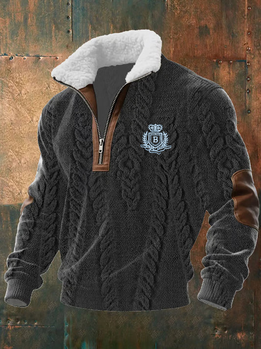 Męska retro biznesowa, na co dzień, pogrubiona bluza