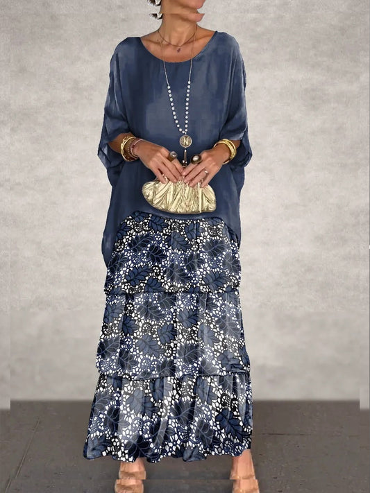 Damska sukienka maxi z nadrukiem w kwiaty w stylu vintage