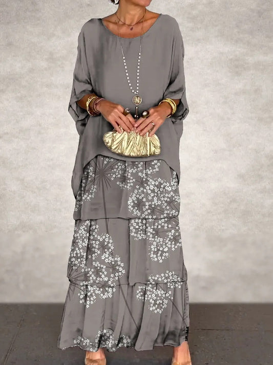 Damska sukienka maxi z nadrukiem w kwiaty w stylu vintage