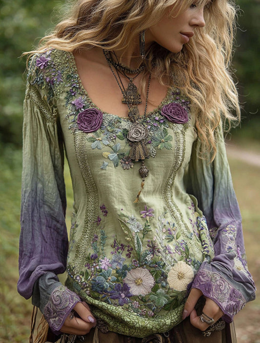 Damski retro czeski top na co dzień