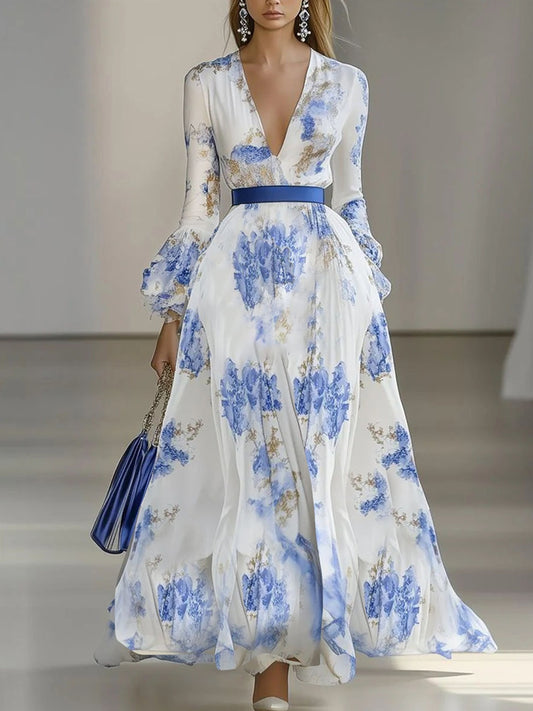 Damska czeska sukienka w kwiaty w stylu vintage