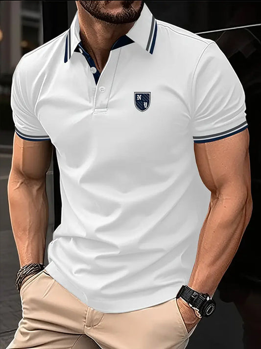 Męska koszulka polo w stylu vintage na święta Biznesowy casual