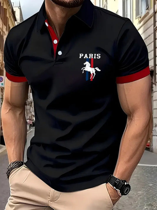 Męska koszulka polo w stylu vintage na święta Biznesowy casuala polo Vintage Holiday Business Casual