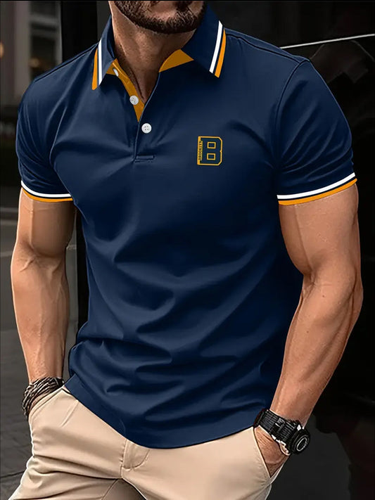 Męska koszulka polo w stylu vintage na święta Biznesowy casual
