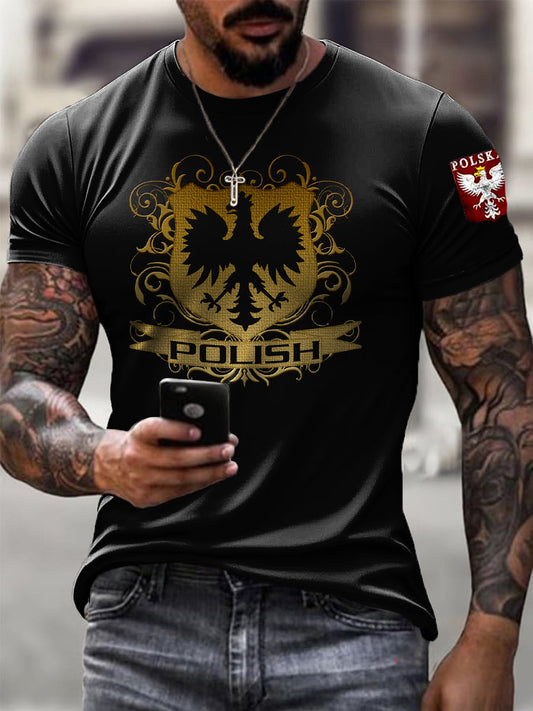 Męska koszulka z nadrukiem orła w stylu vintage