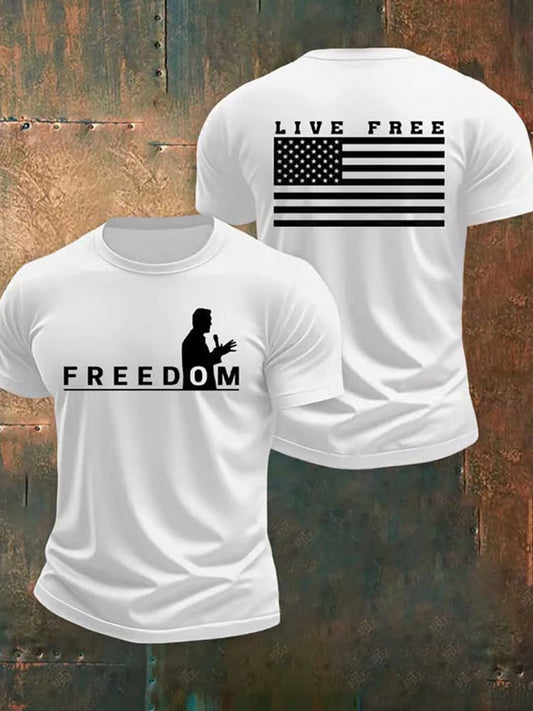 Męska koszulka pamiątkowa Charlie Kirk Turning Point USA Trump