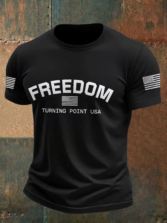 Męska koszulka pamiątkowa Charlie Kirk Turning Point USA Trump