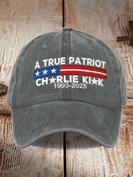 Unisex Punkt zwrotny USA Trump Charlie Kirk Pamiątkowy nadruk Kapelusz Slouch