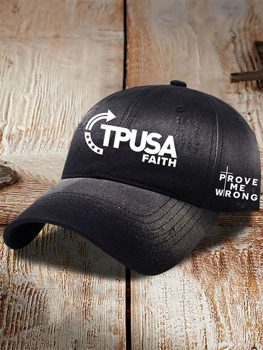 Unisex Punkt zwrotny USA Trump Charlie Kirk Pamiątkowy nadruk Kapelusz Slouch