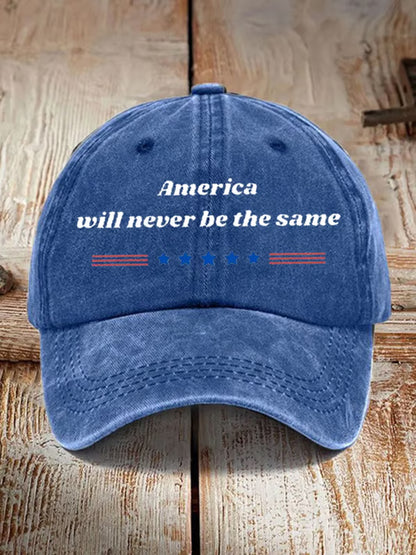 Unisex Punkt zwrotny USA Trump Charlie Kirk Pamiątkowy nadruk Kapelusz Slouch